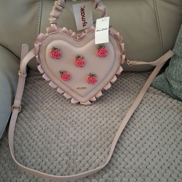 ALDO Pink Floral Heart Crossbody Bag - Picture 2 of 5